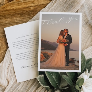 Modern Wedding Photo Thank You Template, Wedding Thank You Card, Minimalist Wedding Photo Thank You Note, Wedding Thank You Letter