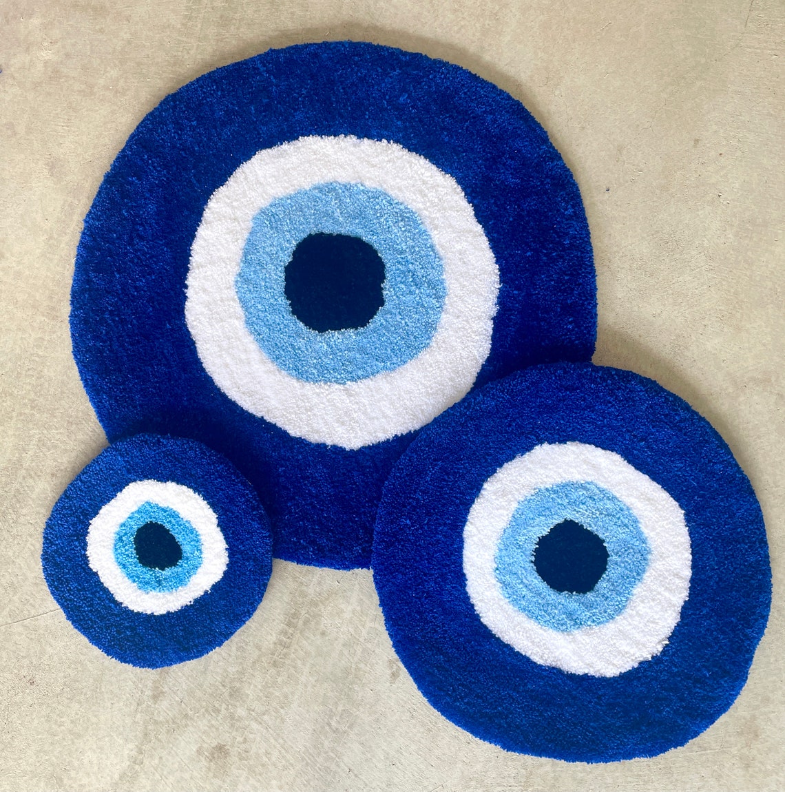 Handmade Evil Eye Accent Rug Acrylic Tufted Rug Custom Etsy