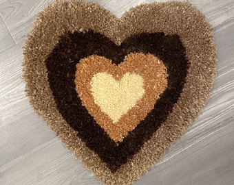 Handmade Heart Shaped Accent Rug, Acrylic, Tufted Rug, Custom Rugs, Love