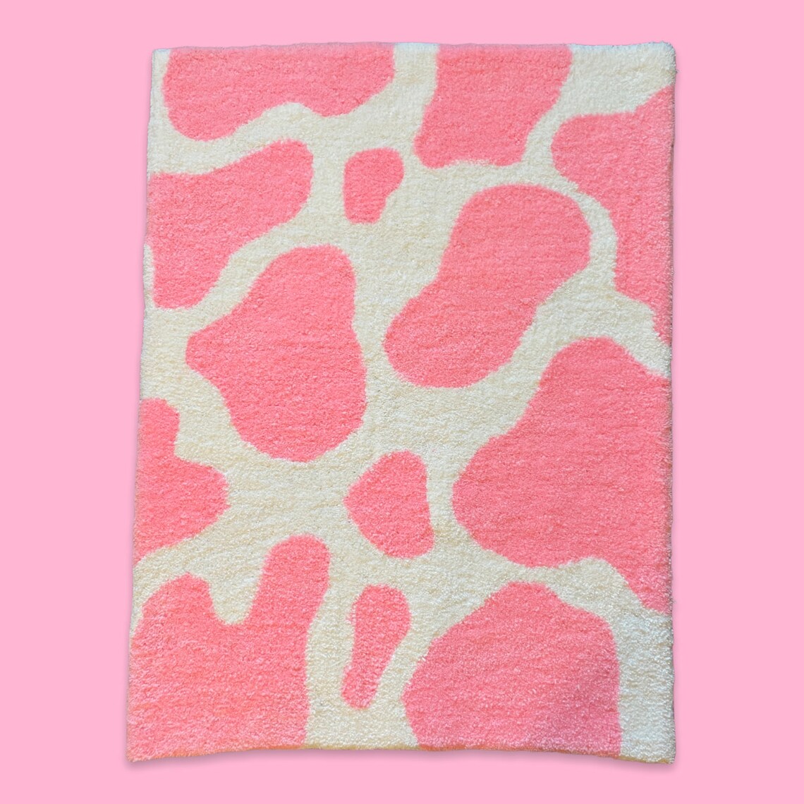 Handmade Rectangle Cow Print Accent Rug Tufted Rug Etsy