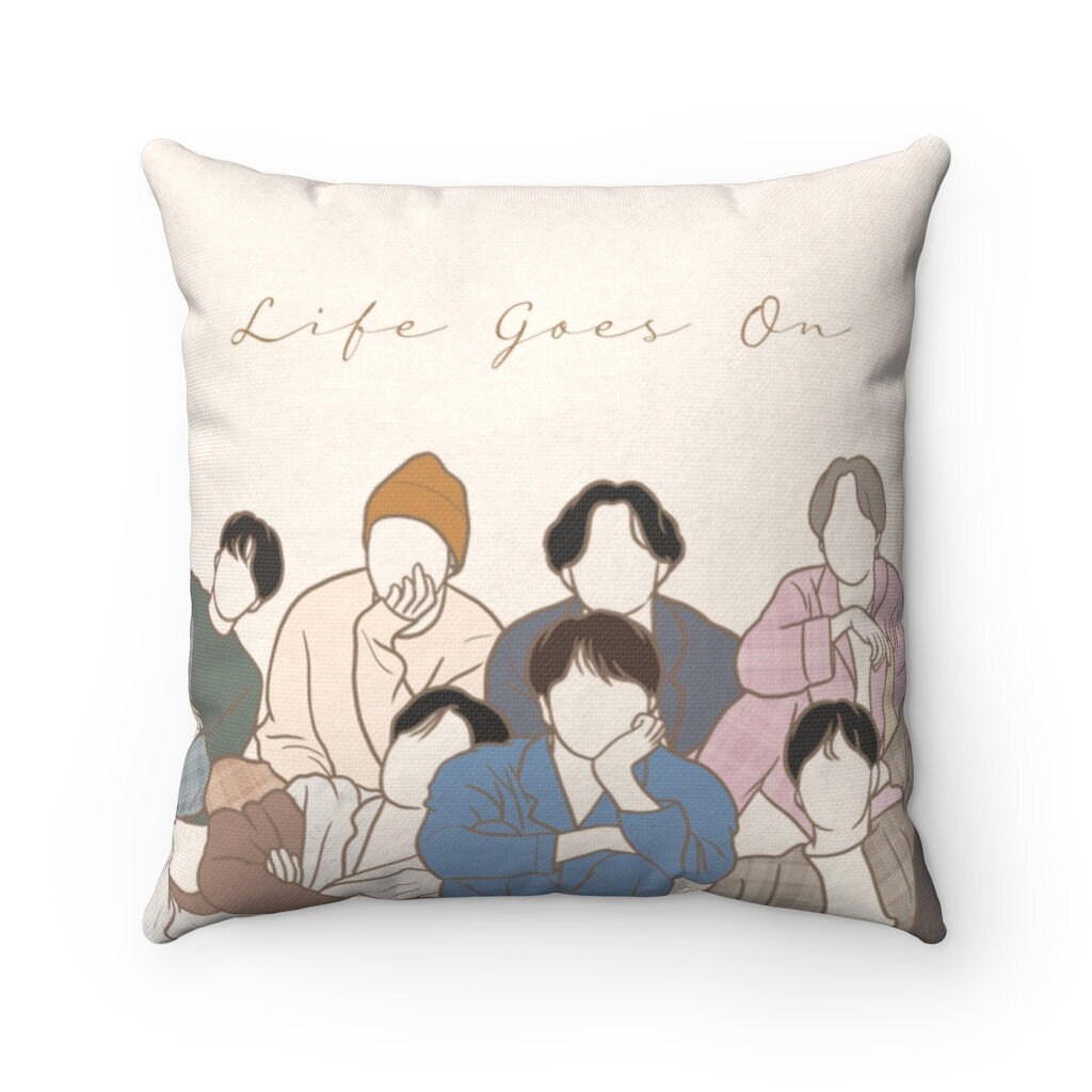 Discover BTS Life goes on Pillow, Bts Room Decor, Bts Merch, Bts Gift, Bts Spun Polyester Square Pillow, Kpop Pillow