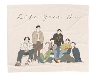 Kpop Life Goes On Blanket, Kpop Blanket, Kpop Merch, Kpop Home Decor, Kpop Merch, Kpop, Kpop Room Decor, Kpop Fanart