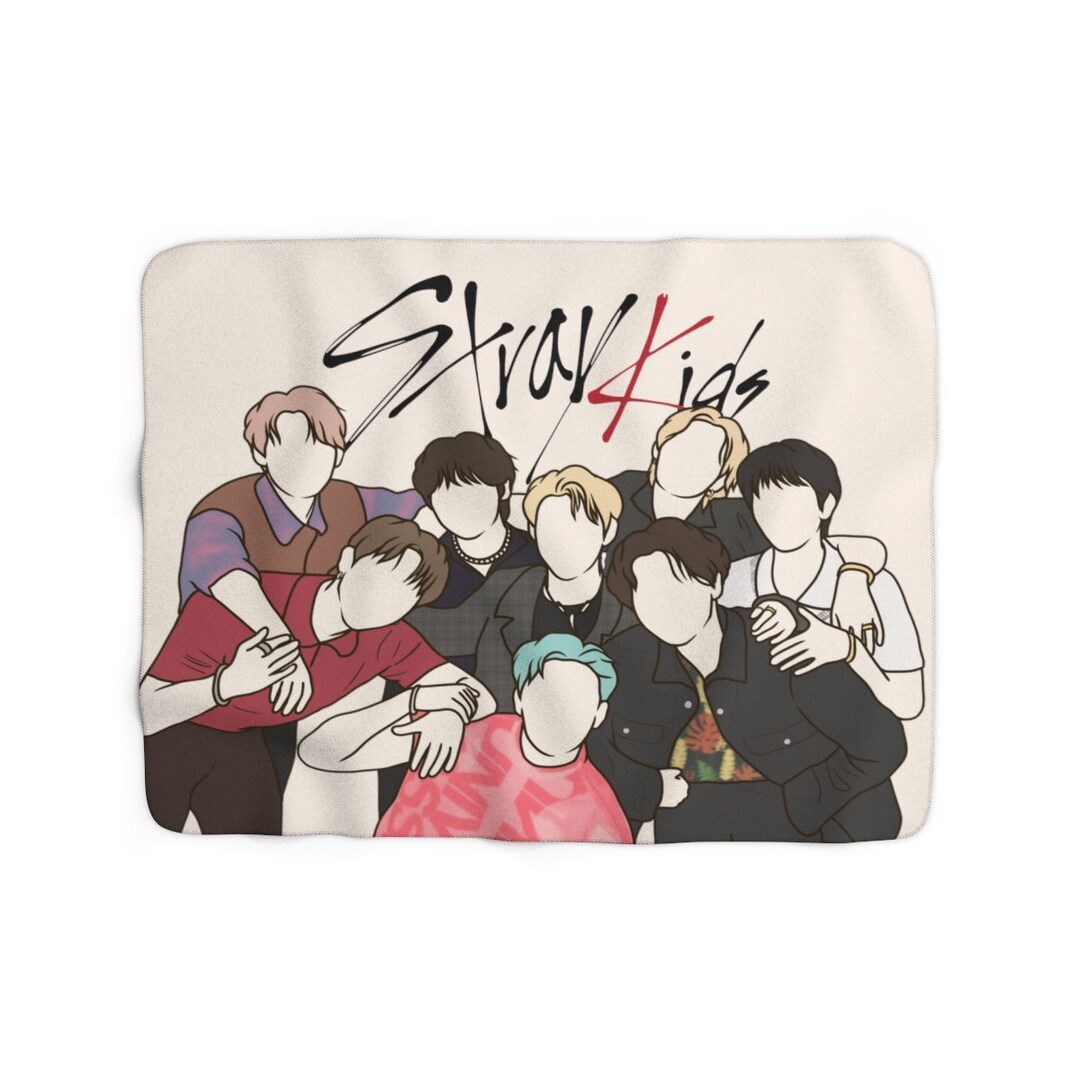 Stray Kids Sherpa Fleece Blanket, Stray Kids Blanket, Stray Kids Merch