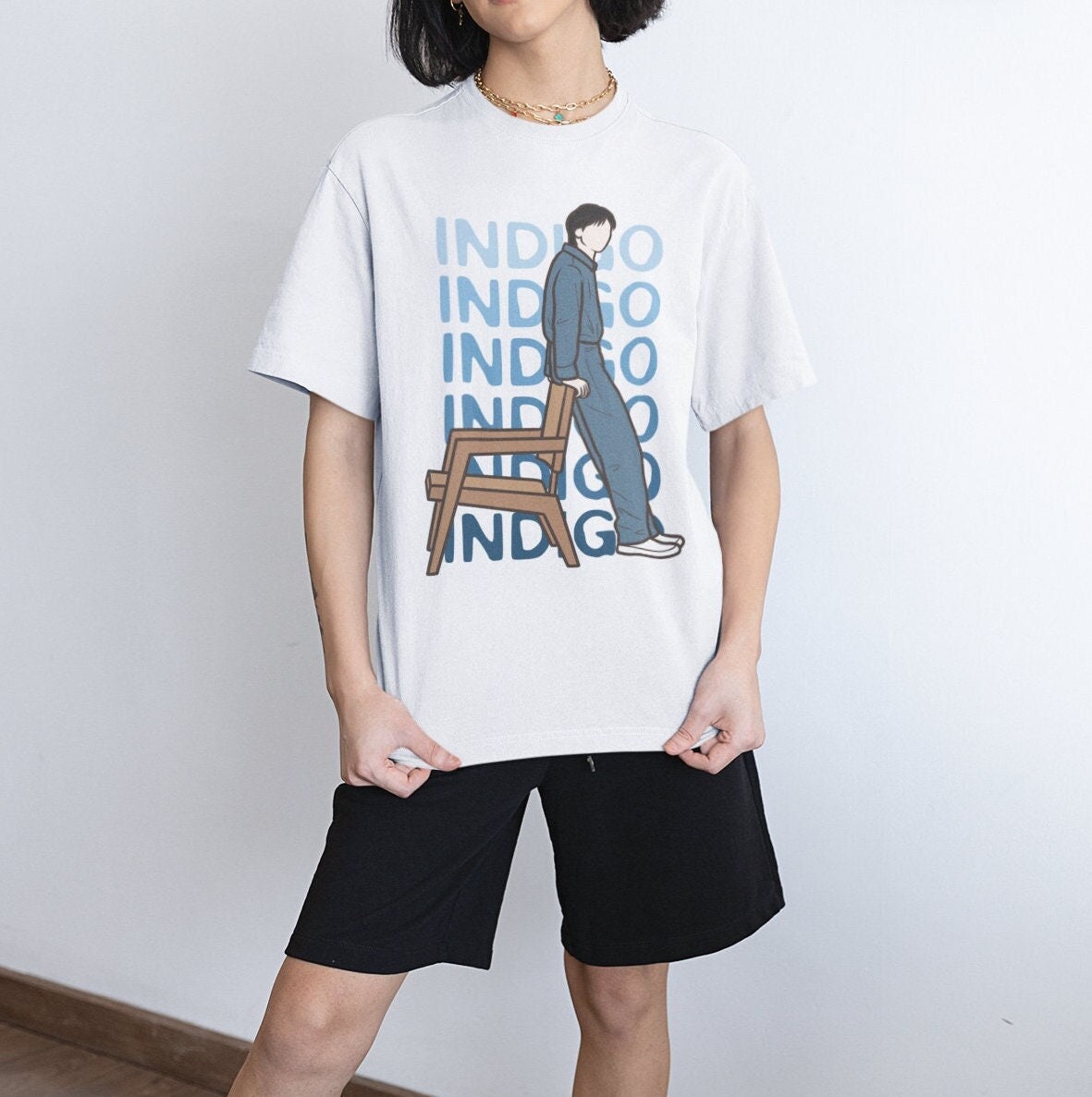 Rm インディゴ シャツ、インディゴ、ナムジュン シャツ、Kpop アーミー 