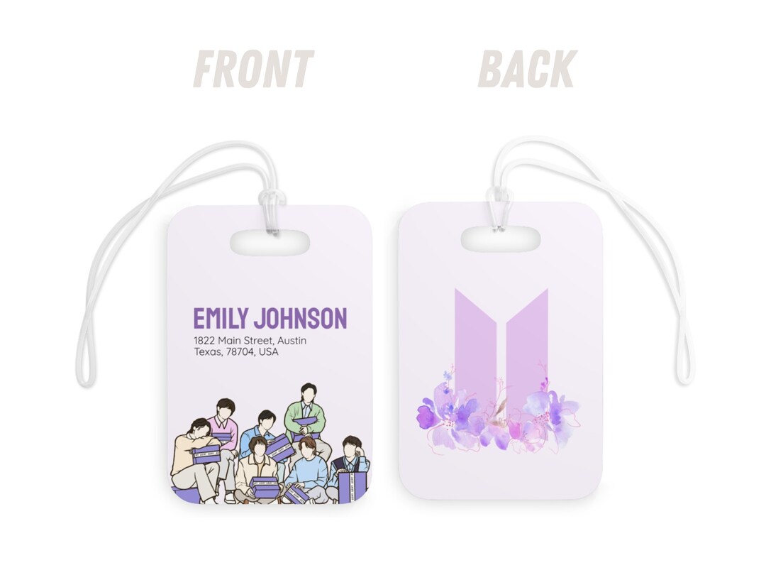 Personalized Bag Tag BTS Luggage Tags Vacation Bag Custom Etsy