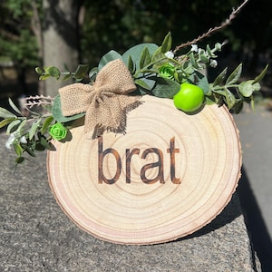 brat - Charli XCX - Decorative Wood Round