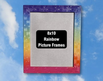 Rainbow Spray Painted Picture Frames (8x10)