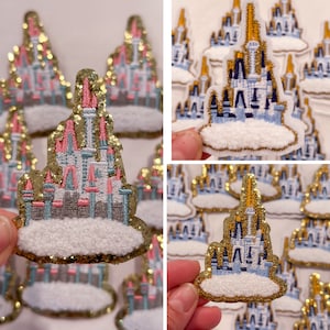 Christmas Castle Patch, Pink Castle, Blue Castle