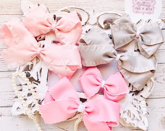 Spring Bows - Pink Gray Bows