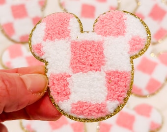 Mickey Pink & White Checkered Patch