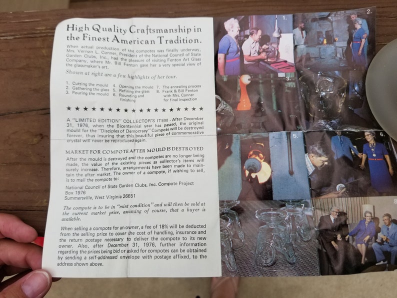 Vtg FENTON Bicentennial disciples of Democracy Etsy