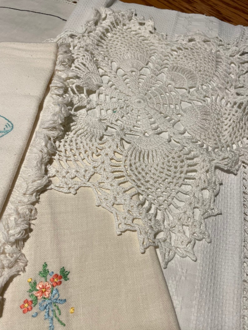 Vintage Embroidered Linens Etsy