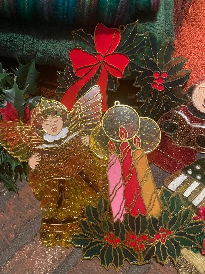 Vintage Christmas Suncatchers. Sold in Sets. Etsy