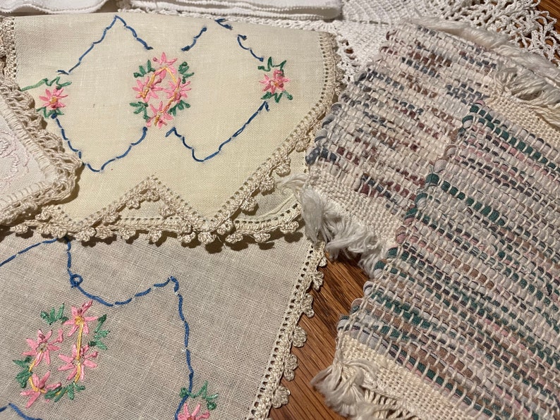 Vintage Embroidered Linens Etsy