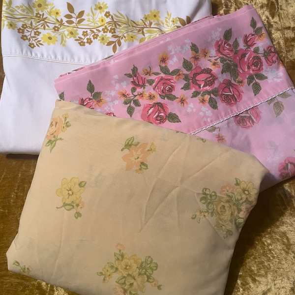 Vintage Floral Sheet Etsy