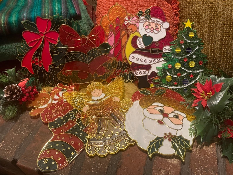 Vintage Christmas Suncatchers. Sold in Sets. Etsy
