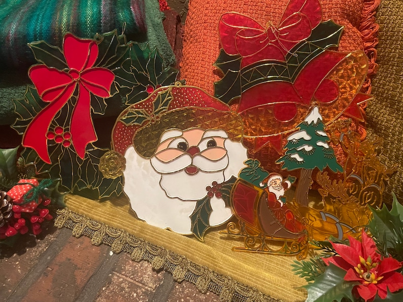 Vintage Christmas Suncatchers. Sold in Sets. Etsy