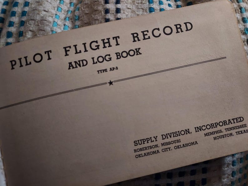 Vintage Pilot Flight Record and Log Book. - Etsy