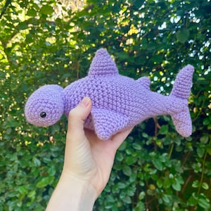 Crochet Pastel Hammerhead shark plushie | Crochet Shark | Crochet Hammerhead | Hammerhead Shark | Shark Plushie | Toy | Ocean | Decor |
