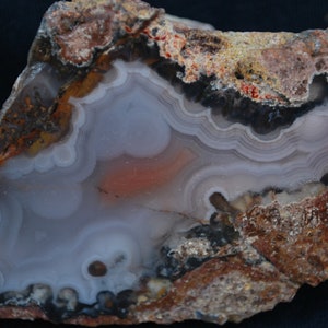 Very Nice Polished Laguna Agate - Arco Iris Mine Mexico.  9cm x 5.5cm.