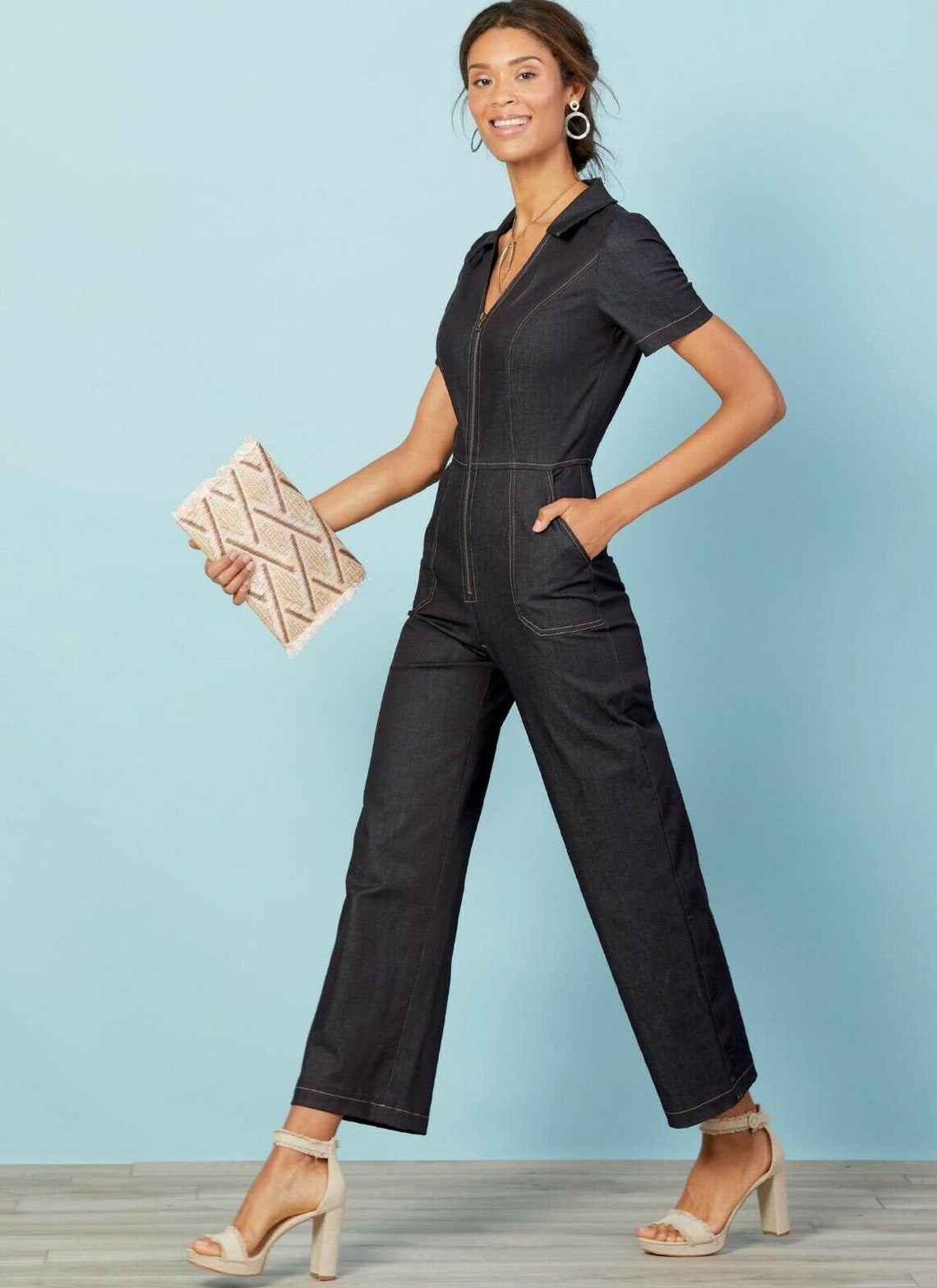 M7908 Sewing Pattern Easy Petite Jumpsuits pocket sleeve var Etsy