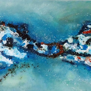Acrylic painting &quot;Connection&quot;, abstract, original, unique, in size 20 x 50 cm