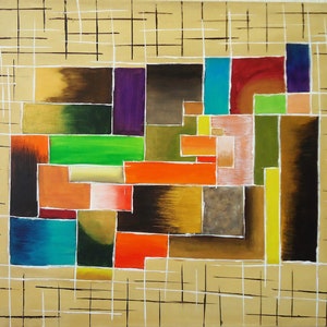 Abstract acrylic painting &quot;Chaotic Order&quot;, unique in the size 50 x 60 cm