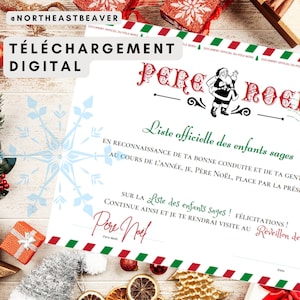 Certificat Téléchargeable Officiel du Père Noël | Liste des Enfants Sages | Pôle Nord | Document de Noël