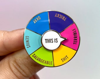 Creative Process Spinner Pin: Funny Enamel Lapel Pin for Artists