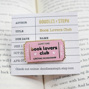 Book Lovers Club Gold Hard Enamel Pin