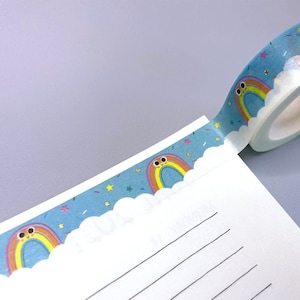 Candy Rain Washi Tape: Gold Foil Rainbows & Stars