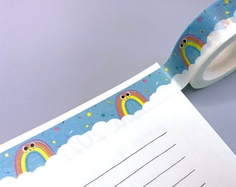 Candy Rain Washi Tape: Gold Foil Rainbows & Stars