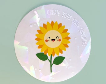 Create Your Own Sunshine Suncatcher Rainbow Window Decal // flower, sticker, cute home decor, gift