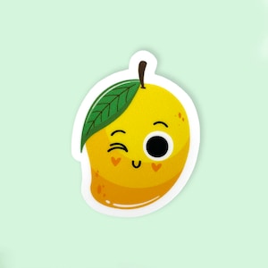 Mango sticker // food, fruit, kawaii, waterproof, cute, stationery, hydro flask, water bottle, planner, journal, laptop