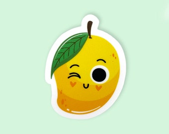Mango sticker // food, fruit, kawaii, waterproof, cute, stationery, hydro flask, water bottle, planner, journal, laptop