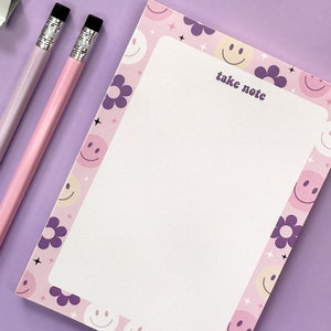 Happy Floral Notepad, Small // retro, home office, notes, to-do, daily, weekly