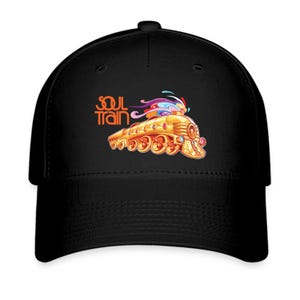 Soul Train Boogie Dance Don Cornelius Logo Men's Black Baseball Cap Hat Adult Size