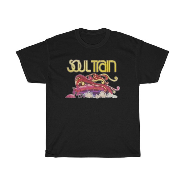 Soul Train Logo Boogie Dance Don Cornelius Men's Navy Black T-Shirt Size S to 5XL