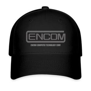 ENCOM Computer Technology TRON Logo Men's Black Baseball Cap Hat Adult Size