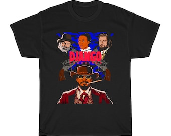 Django Men's Black T-Shirt Size S to 5XL