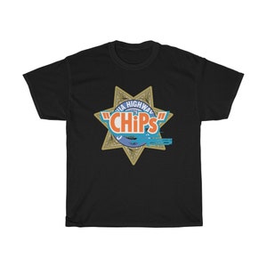 Chips Police Movie California Highway Patrol Symbol Men's Navy Red Black T-Shirt Size S to 5XL