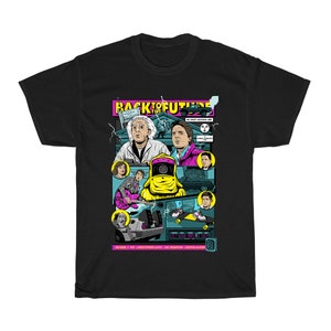 Back to The Future Retro Movie Men&#39;s Red Navy Black T-Shirt Size S to 5XL