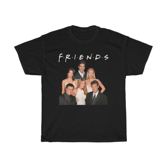 FRIENDS 90's TV Show Camiseta negra azul marino para hombre Talla