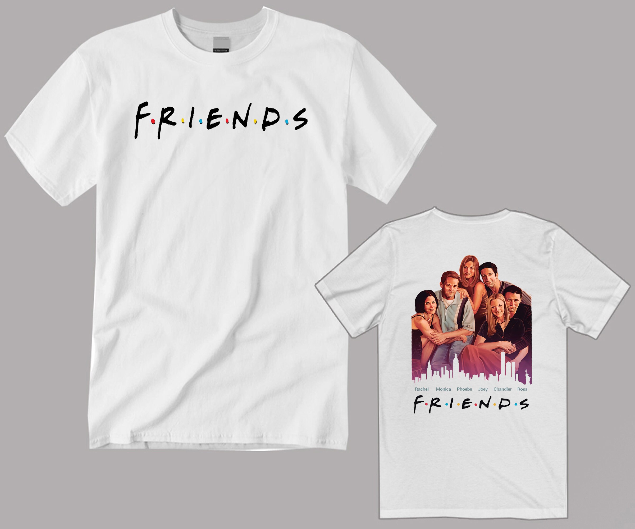 FRIENDS 90's TV Show Men's Navy Black White T-shirt Size S to 5XL