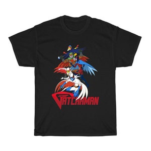 Gatchaman Retro Cartoon Logo Men&#39;s Black T-Shirt Size S to 5xl
