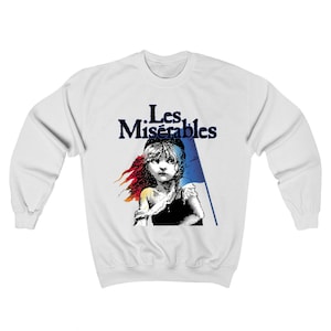 Felpa da uomo Les Miserables Broadway Musical Show, bianca, grigia e nera, taglia dalla S alla 3XL
