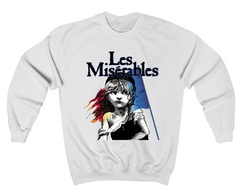 Les Miserables Broadway Musical Show Men's White Grey Black Sweatshirt Size S to 3XL