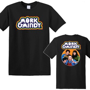 Mork & Mindy 70s Movie Logo Men&#39;s Navy Gray Black White T-Shirt Size S to 5XL