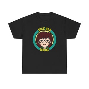 Daria Sick Sad World TV Show Logo Men&#39;s Black Navy Red Blue Grey White T-Shirt Size S to 5XL
