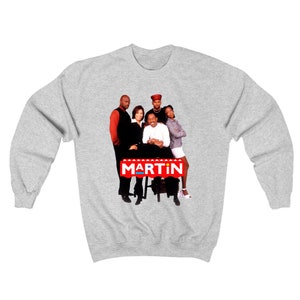 Martin Retro TV Show Logo Men&#39;s Red Grey Navy Sweatshirt Size S to 3XL
